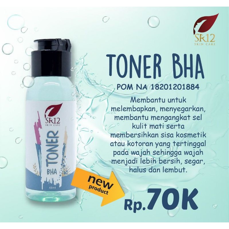 TONER BHA SR12 / EKSFOLIASI EKSFOLIATER KULIT BERUNTUS DAN JERAWAT / MEMBANTU ANGKAT SEL KULIT MATI