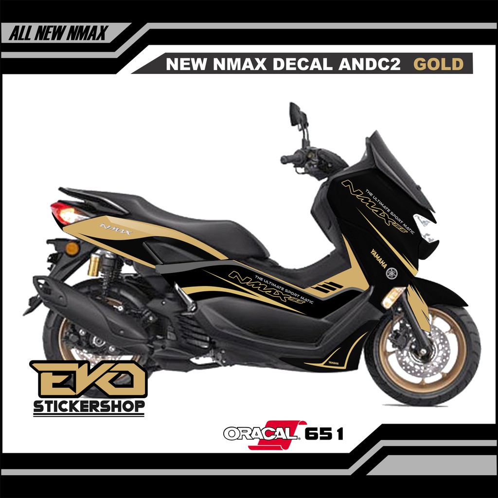 DECAL STIKER ALL NEW NMAX HITAM STIKER SIMPLE GOLD