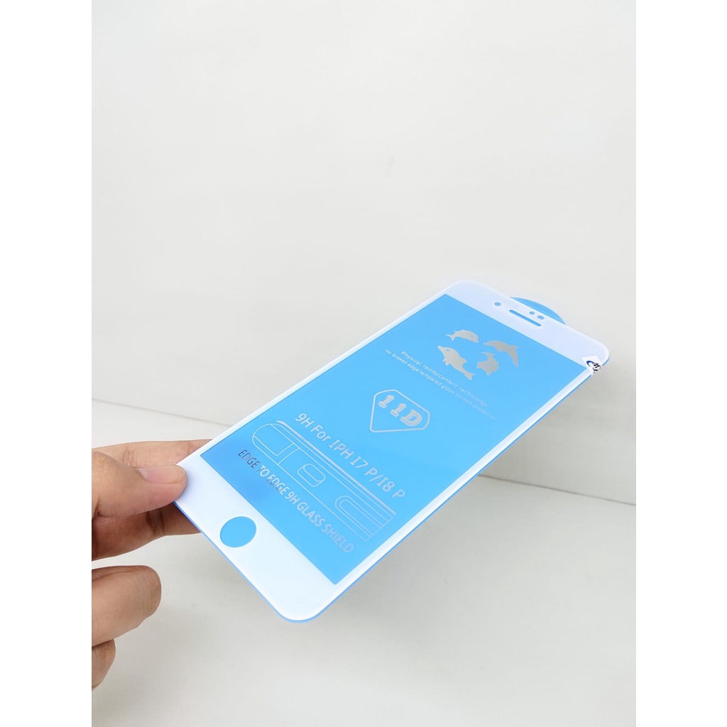 REAL 11D 9H iPhone 6s Plus 7Plus 8 Plus Tempered Glass Blue Board Real Curved Full Coverage