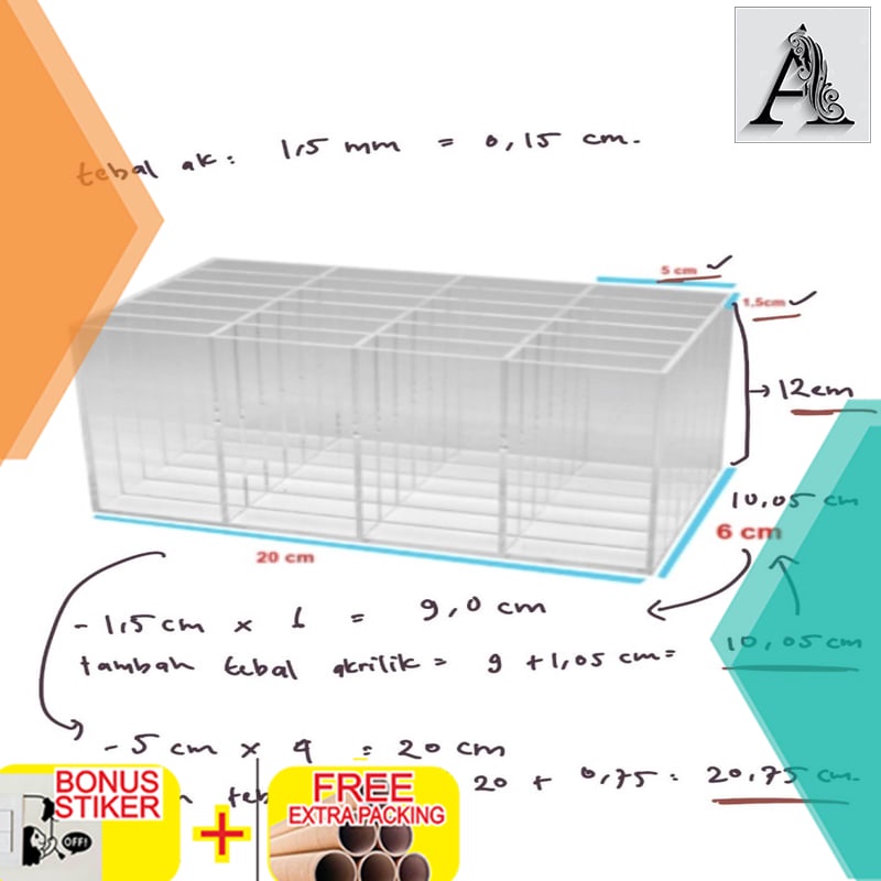 

Terlaris akrilik display / display make up / tempat make up kosmetik (15mm)