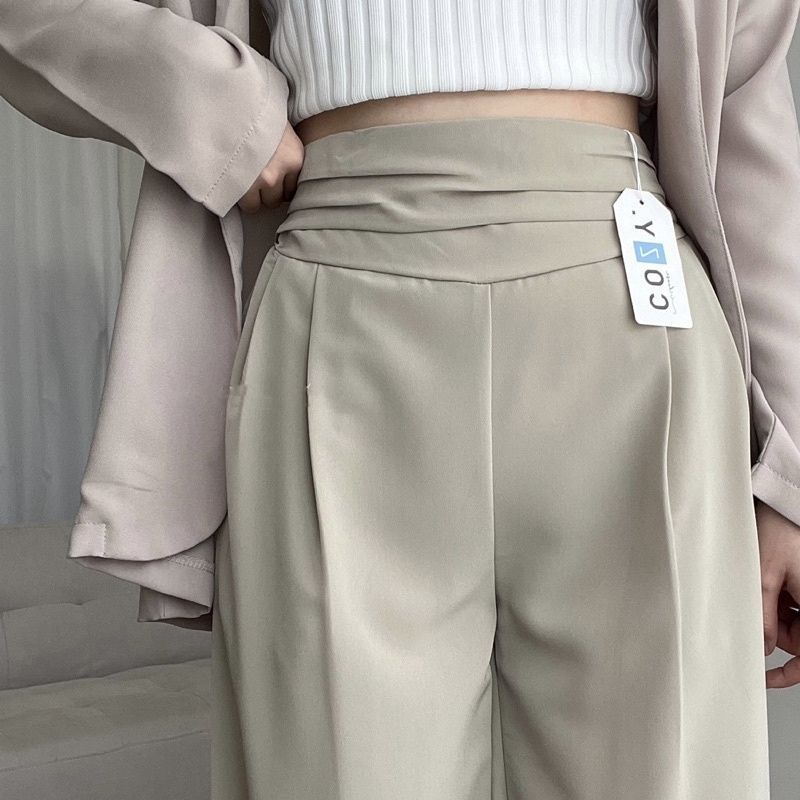 Celana Kulot Wanita Anti Kusut - Loose Pants Trousers Celana Kantor Jiwoo Pants