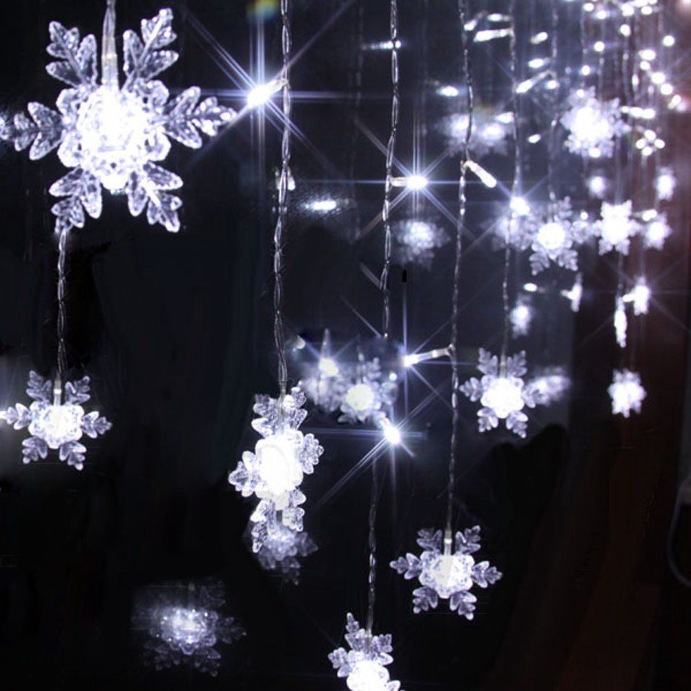 Lampu String 20 Led Bentuk Snowflake Untuk Dekorasi Tirai Jendela / Pesta Pernikahan / Natal