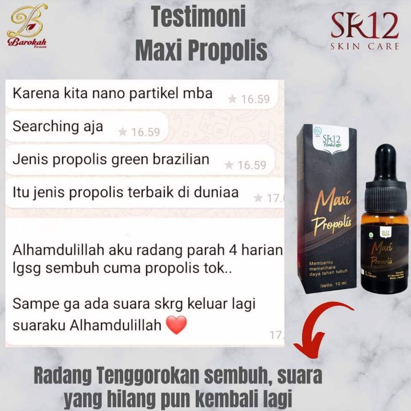 Maxi Propolis SR12 Herbal Skincare BPOM ANTI BAKTERI-ANTI OKSIDAN-ANTI KANKER MENJAGA KESEHATAN JANTUNG HATI - ANTI VIRUS