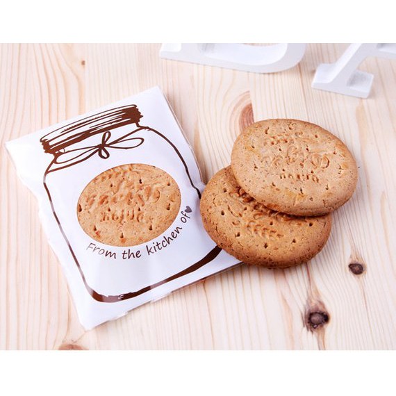 COOKIES BAG COOKIE JAR - WHITE UK. 10cm x 13cm plastik bungkus permen