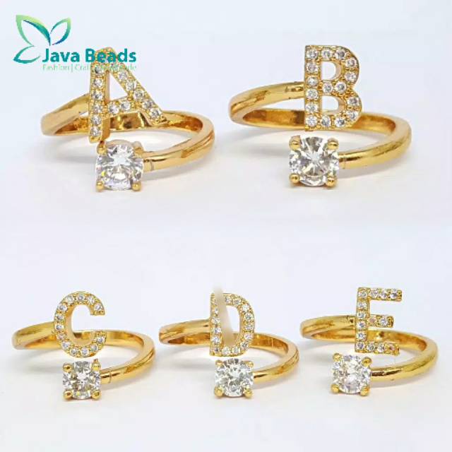 Cincin Xuping Cincin Huruf Emas 26 Huruf