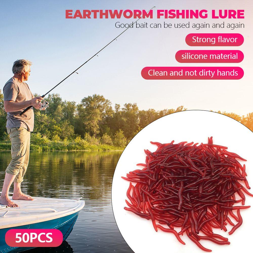 Agustina Red Worm Fish Lure Additive Luminous Umpan Buatan Wobbler Lure Fishing Tackle Udang Amis Umpan Ikan Lembut