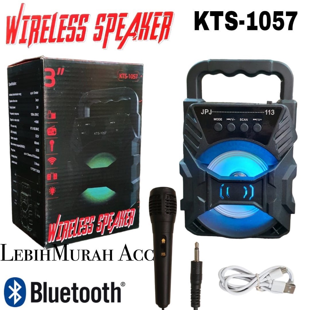 Speaker Bluetooth KARAOKE 3in KTS 1057 Speaker Karaoke MINI 3inch + MICROPHONE Speaeker Karaoke MURAH