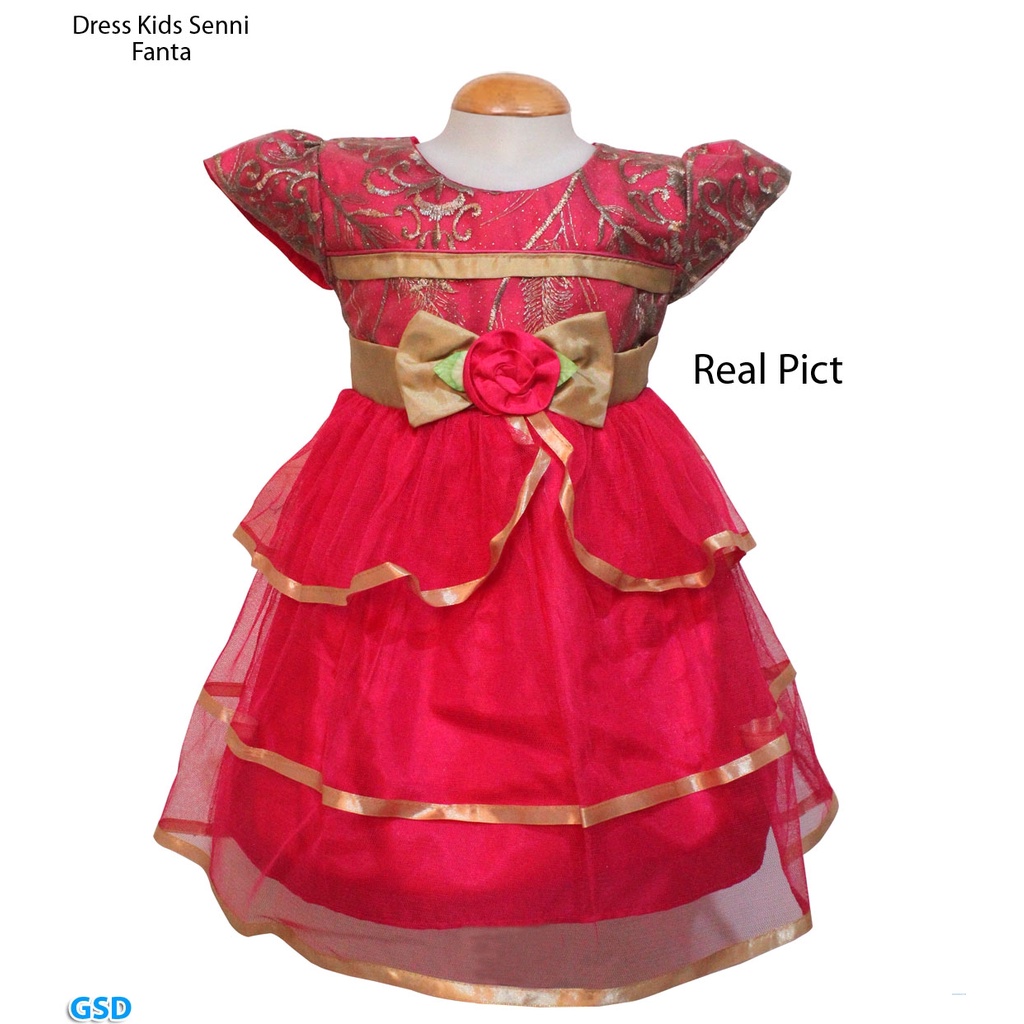 Dress Kids Senni/Gaun Pesta Anak / Dress Ultah Anak 3 -5 tahun/Baju Pesta Good Premium