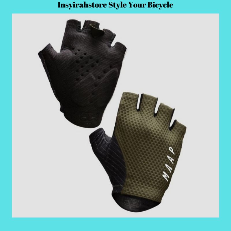 Kaos tangan sepeda original maap olive pro race mitt roadbike mtb maap glove ori