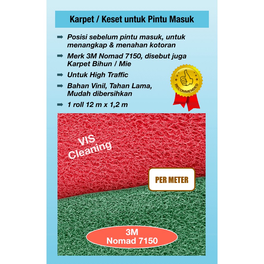 Karpet / Keset Mie 3M Nomad 7150 ( per meter ) (Warna Hijau, Biru, Coklat dan Hitam)