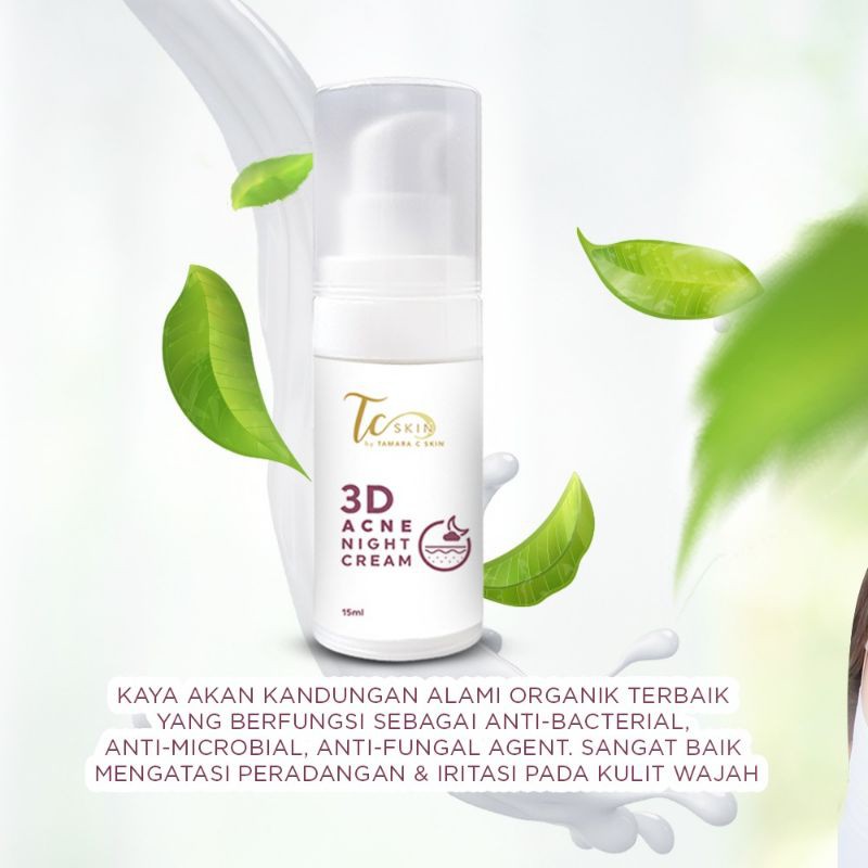 3D ACNE NIGHT CREAM TAMARA C SKIN CREAM MALAM Jerawat