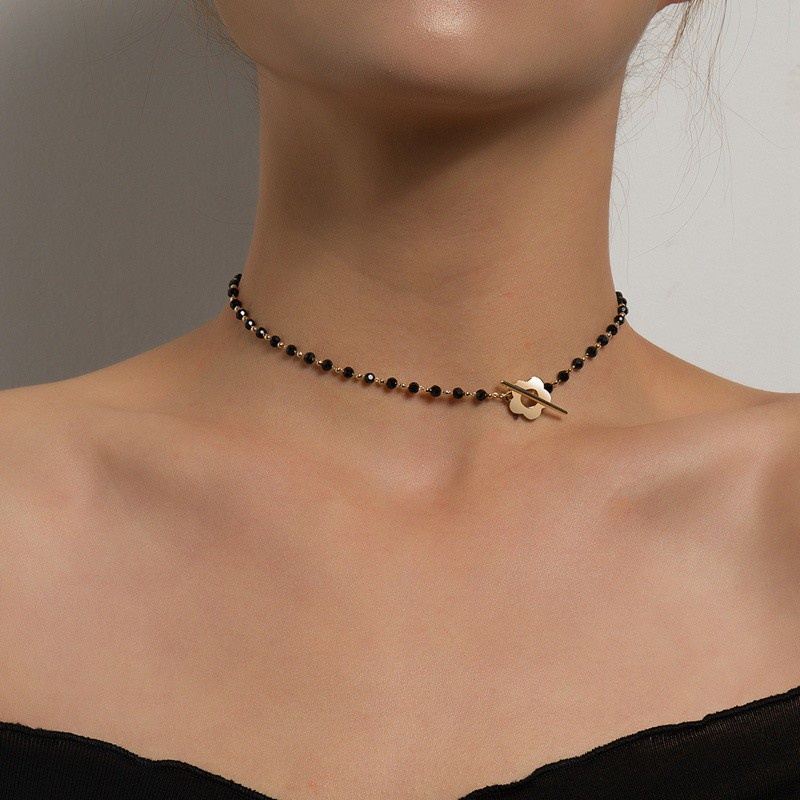 New Fashion Simple Pearl Crystal Glass Bead Chain Choker Necklace For Women Jewelry Gifts