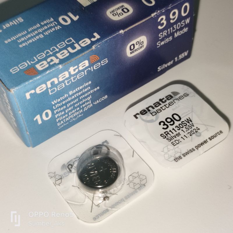 ORIGINAL Baterai Renata 390 SR1130SW SR 1130 SW 1.55V Swiss Made Batre Batrai Battery Jam tangan Swa