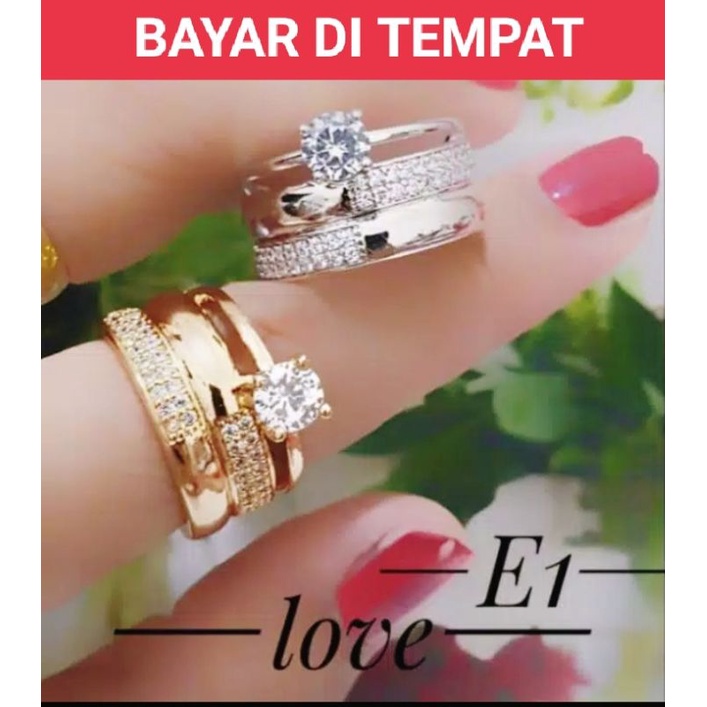 Cincin CK tersedia warna Gold dan silver cincin titanium mata'satu anti karat lapis emas 24k bisa di pakai sehari hari kapan pun dan di mana pun