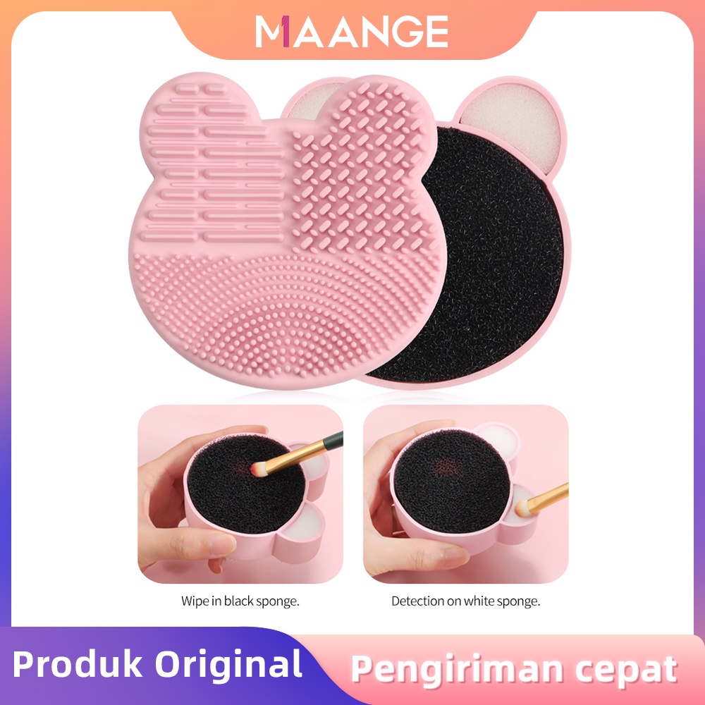 MAANGE Koas Make up Cleaner Alat Cuci Silikon Dengan Spons Kering Atau Basah Bersih 5967