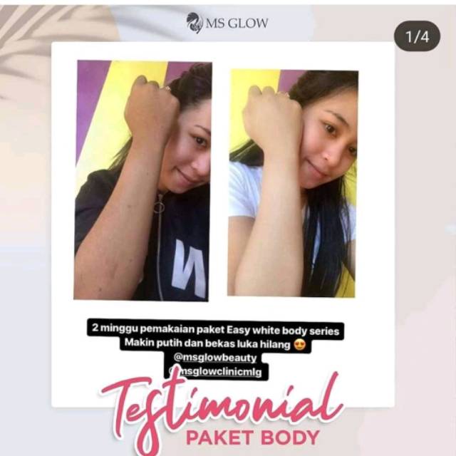 HB Ms Glow Pemutih Badan + Serum