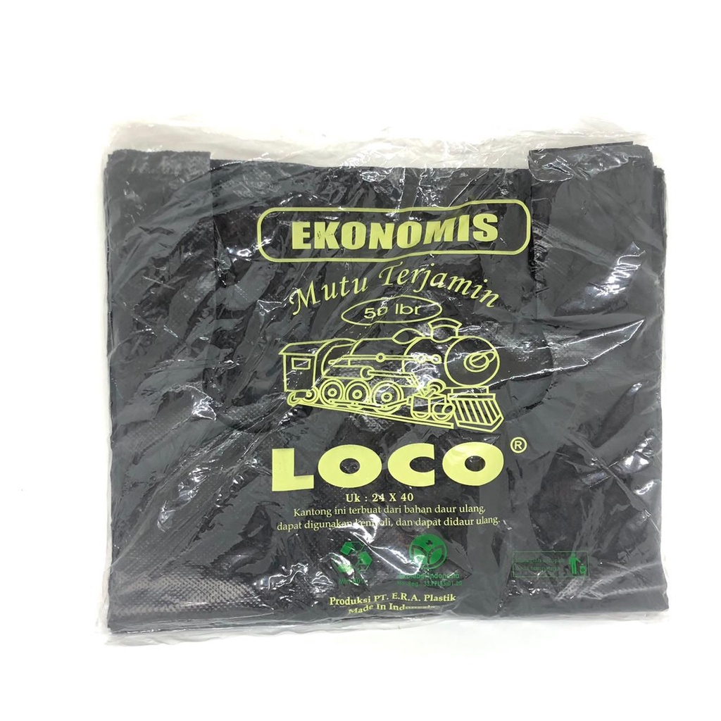 Kantong Plastik kresek loco hitam ekonomis UK 17X33 / UK 24X40 / UK35X55  plastik kresek loco