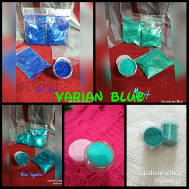

glitter bubuk varian biru