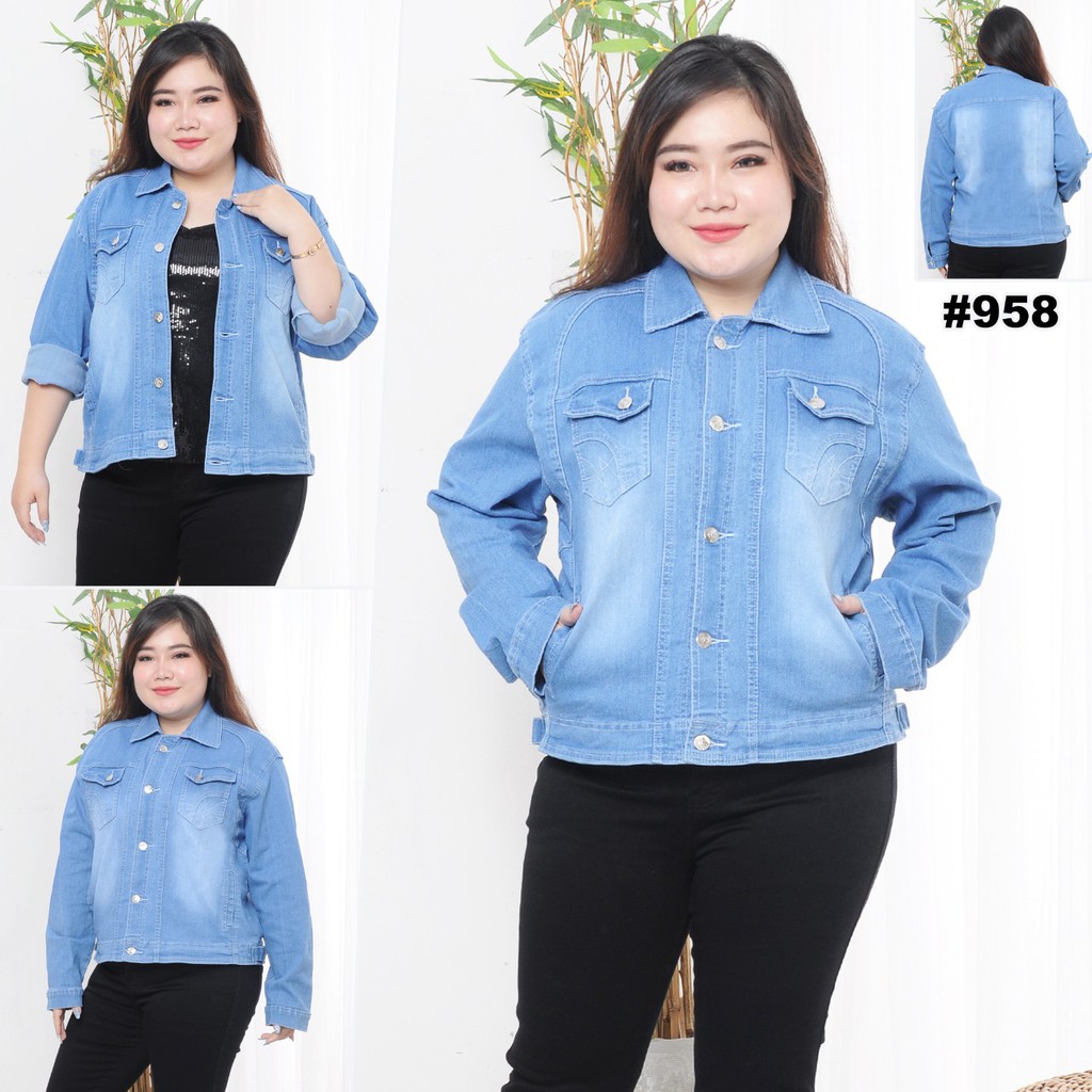 ( Bisa COD ) MC girl Jaket Jeans Super Jumbo / Jaket Lepis Big Size / Jacket Denim Ukuran 6XL