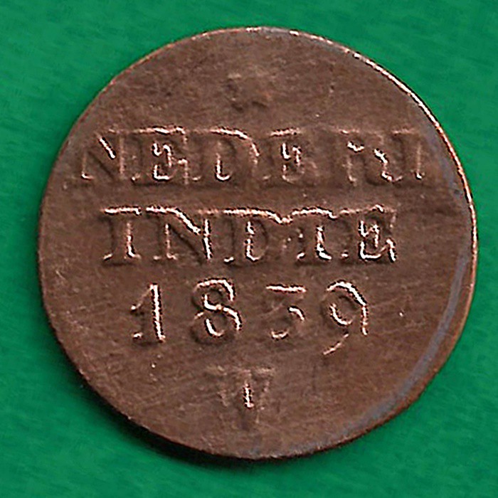 UB012 UANG KOIN KUNO ASLI 1 CENT NEDERLAND INDIE TAHUN 1839 W KOLEKSI UANG LOGAM VOC BELANDA