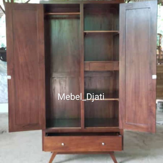 Lemari jati minimalis 2 pintu