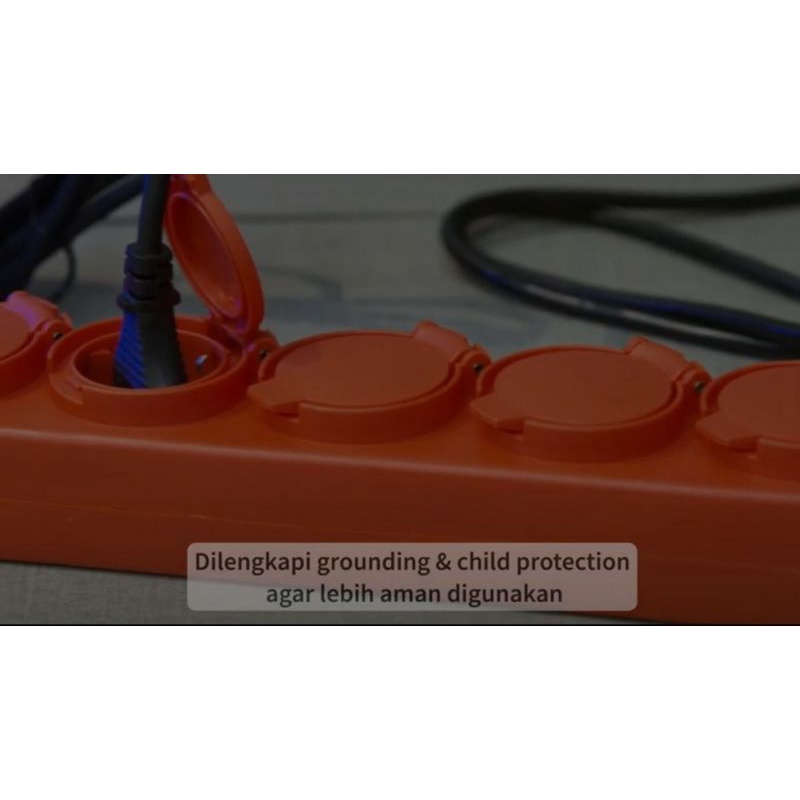 KRISBOW STOP KONTAK 5 SOCKET OUTDORR/ACE MULTISOCKET 5 MERAH/ACE KABEL EXTENSION 1,4 M/ACE KABEL ROLL