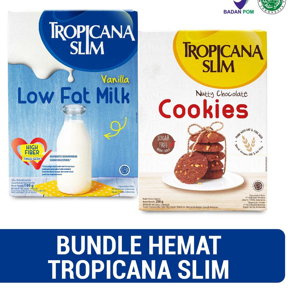 

DIKIRIM DARI JAKARTA!!!! Tropicana Slim Low Fat Milk Vanilla 500gr + Tropicana Slim Sugar Free Cooki