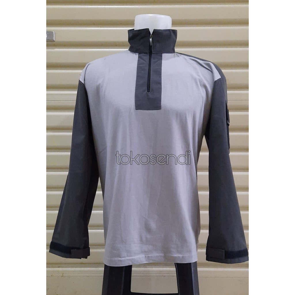 Baju Kaos TACTICAL Lengan Panjang BDU abu-abu