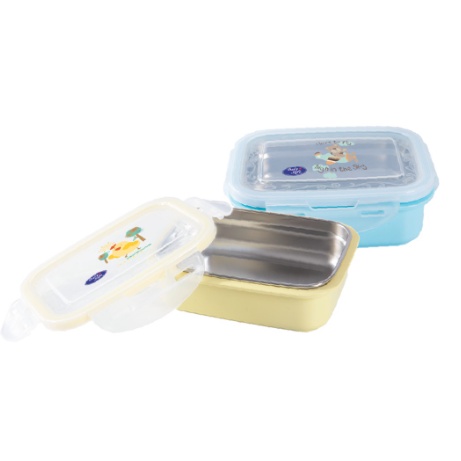 Baby Safe SS009 SS008 Stainless Lunch Box Square 360 ml 270 ml Tempat makan bayi Kotak makan bayi tempat makan stainless Baby safe ss009 baby safe ss008