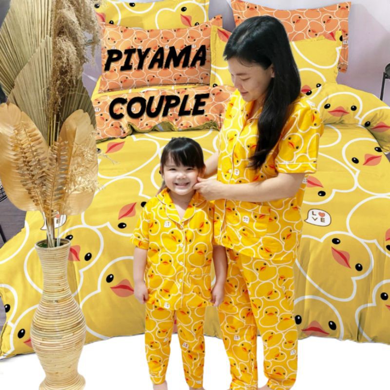 Baju Tidur Piyama Couple Keluarga Motif Bebek Senyum Shopee Indonesia