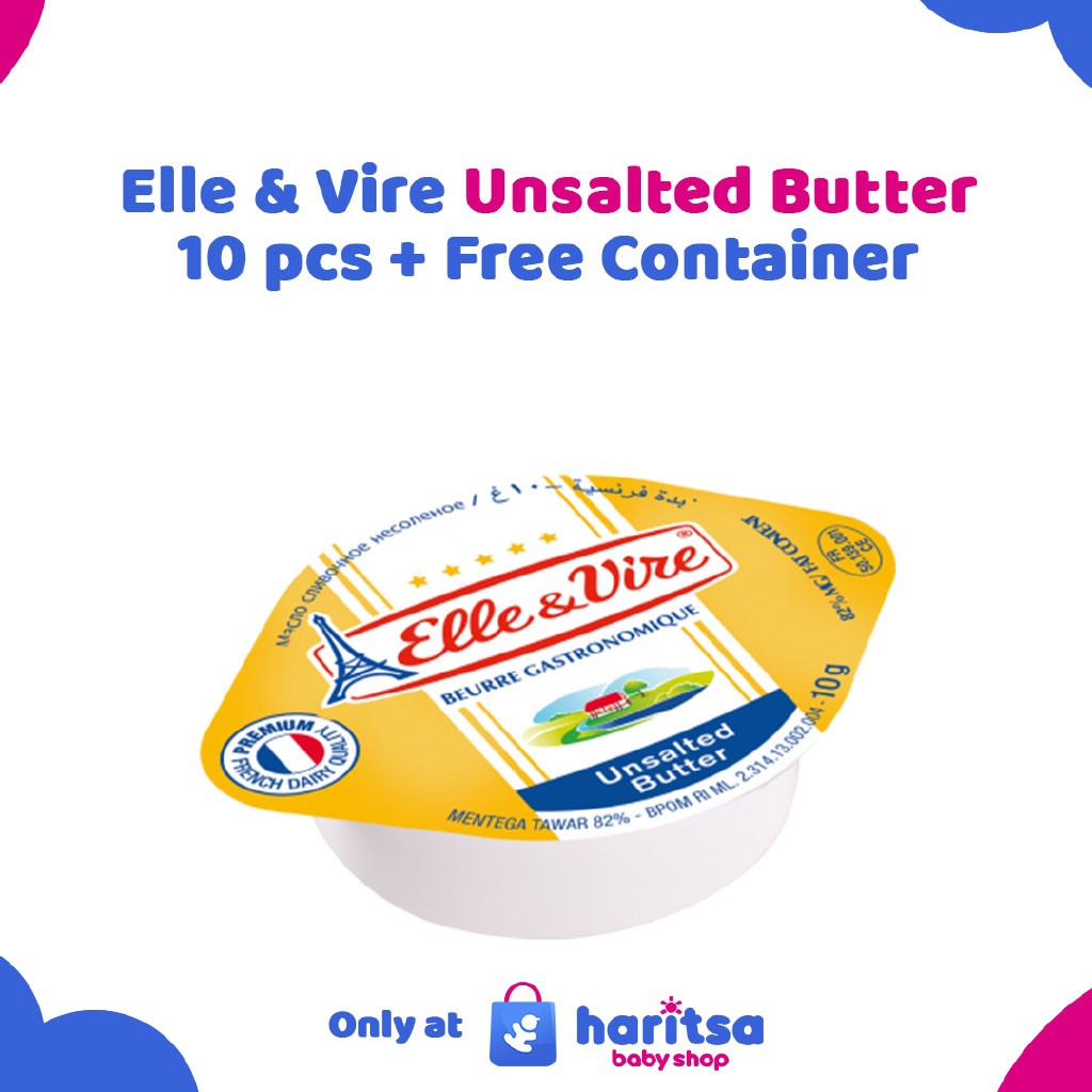 Elle &amp; Vire Unsalted Butter Mini (6m+) isi 10 / Butter MPASI