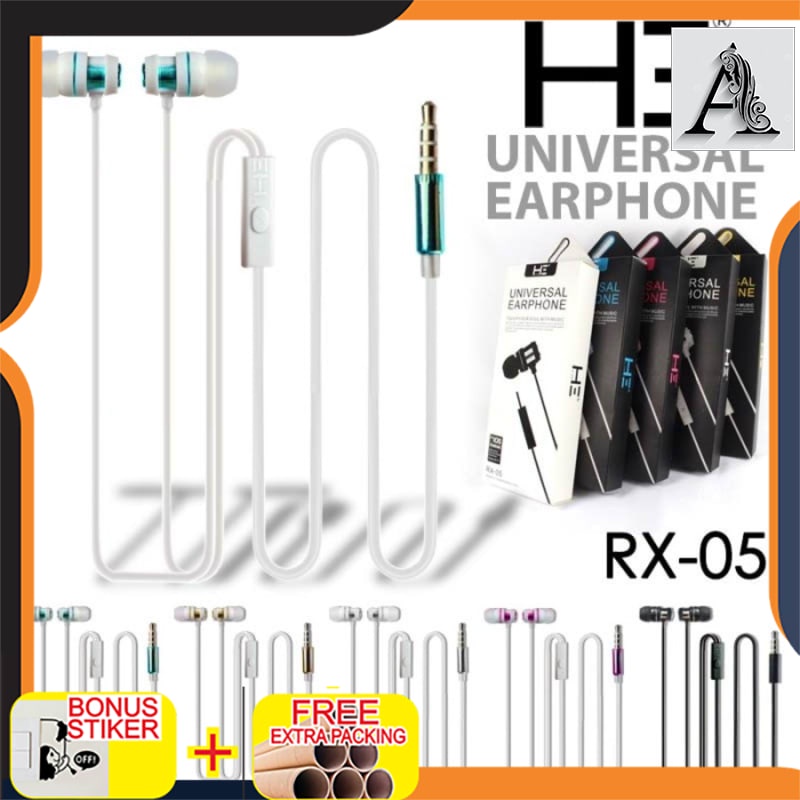 

Terlaris Handsfree / Headset / Earphone / HE RX-05 UNIVERSAL - MR0236 - Hitam