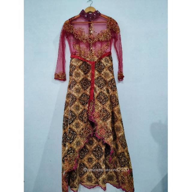 [LIKE NEW] Kebaya Wisuda Manten Nikah Resepsi Tile Batik semi Tulis Dress Baju Gamis Murah
