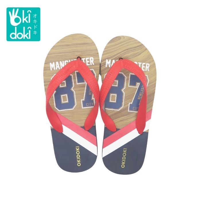 OKIDOKI Boy Slippers Blue Red 802062 - Sandal Anak Laki-laki