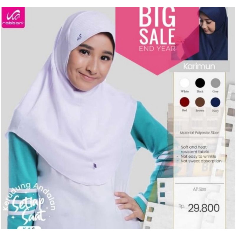 KERUDUNG KARIMUN RABBANI / KERUDUNG SEKOLAH ORI RABBANI