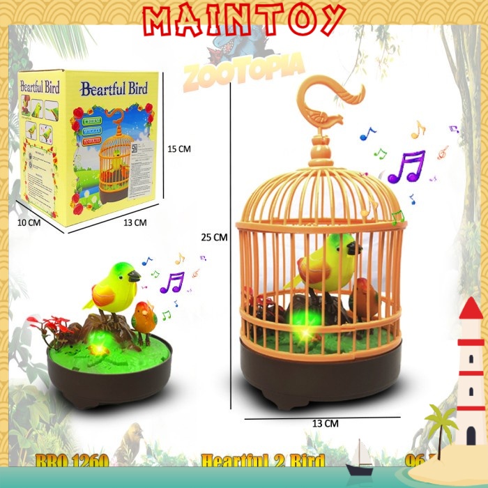 PROMO BRO1260 Burung Sangkar Hewan Binatang Baterai Mainan Anak Bayi - BRO1260