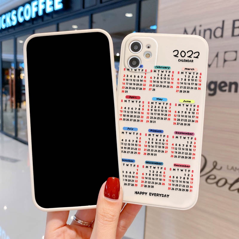 Case Bahan Silikon TPU Desain 2022 Kalender Untuk Realme C25Y C21Y 9i 8i 7i 6i 5i 8 7 5 9 Pro Plus 8 Pro C25 6s 5s C2 C3 50A C21 C15 C20 3011 C20