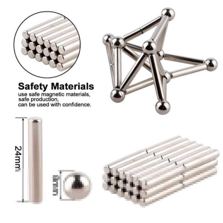 ZY Mainan Magnetik Steel Metalic Stick and Bucky Balls - J75 ( Al-Yusi )