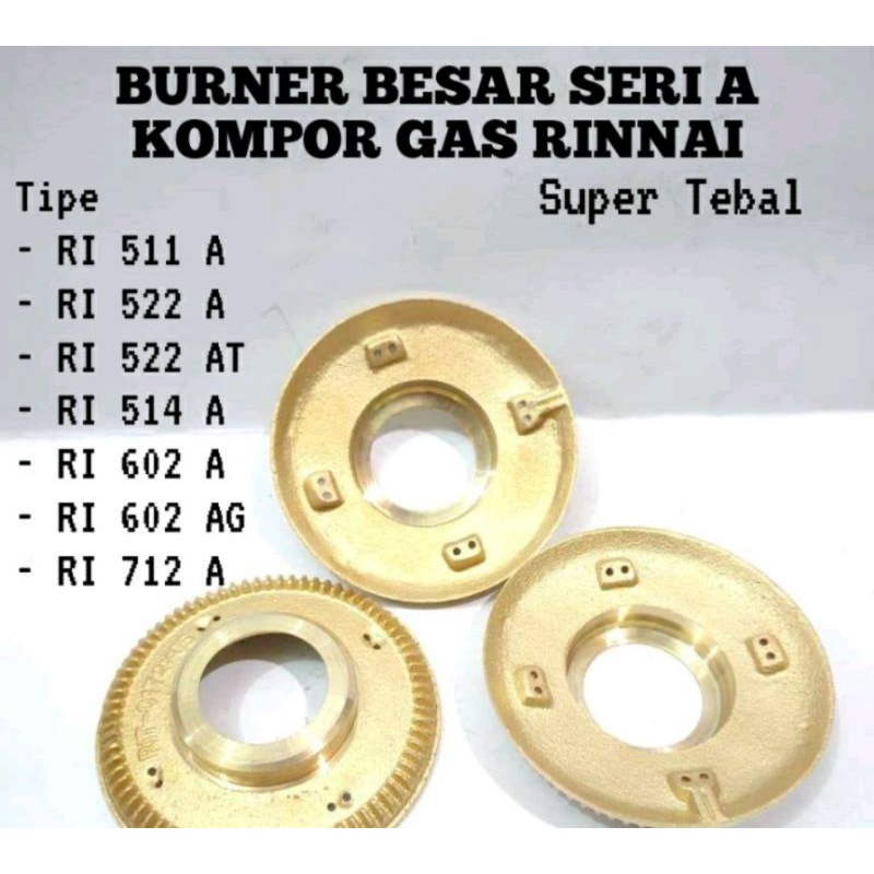 Burner ring api kuningan kompor gas rinai type A