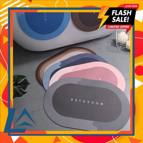 Keset Serap Air Keset Diatomite Anti Slip Keset Kaki Serap Air Keset Kamar Mandi Dapur Premium (LA F