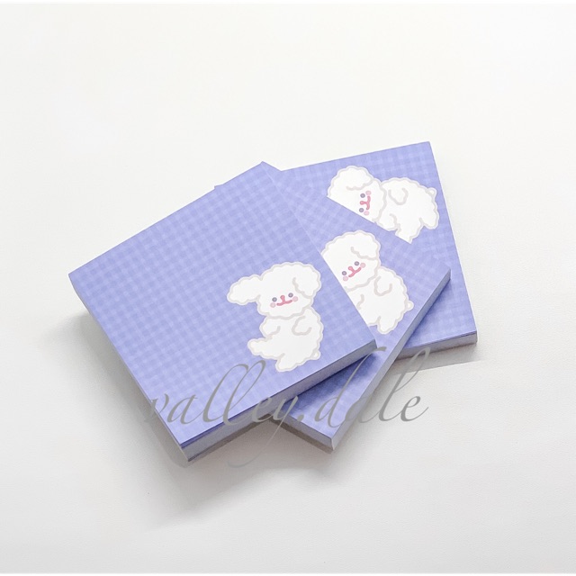 

MS002 Memopad white poodle