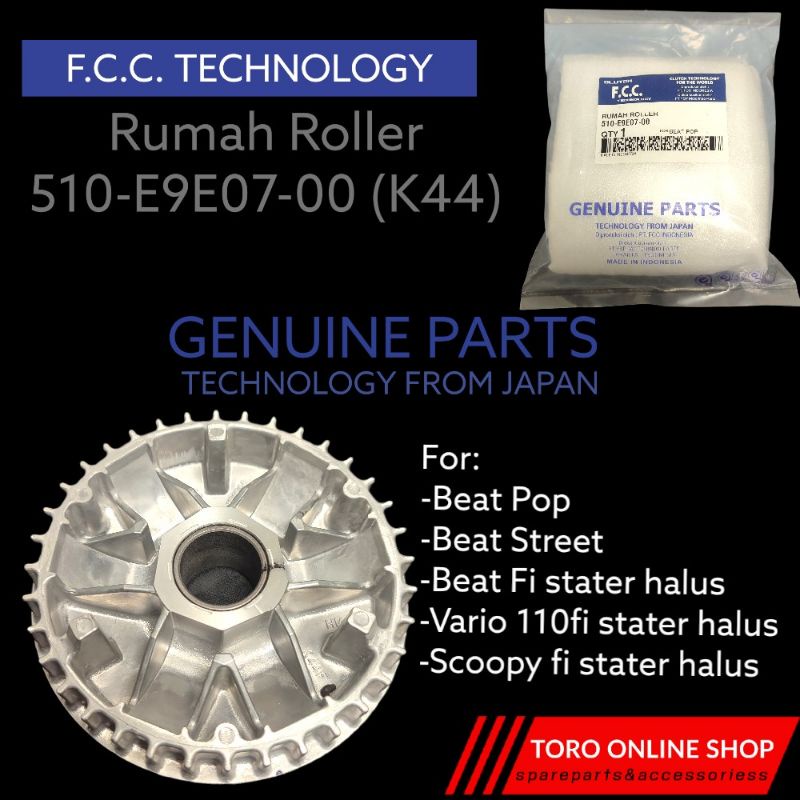 rumah roller beat fi k44 original fcc tecnology face comp pully depan k44 beat fi vario 110 fi scoop