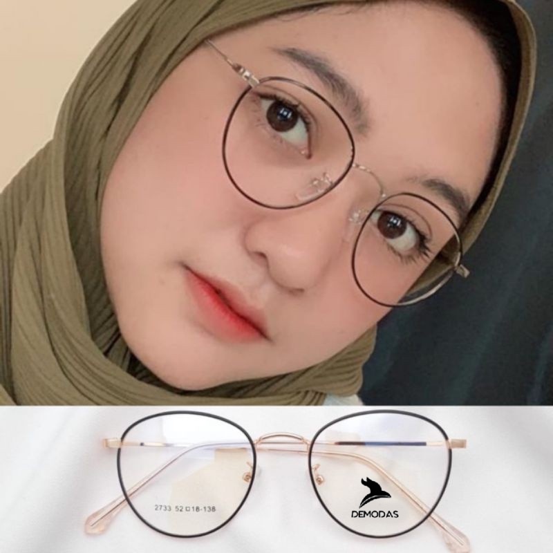 Kacamata Lensa Photocromic (AntiRadiasi Photochromic Blueray Bluecromic) bluechromic Normal Minus Silinder 2733 Kacamata minus wanita kacamata wanita muka keci demodass Demodas Glasses