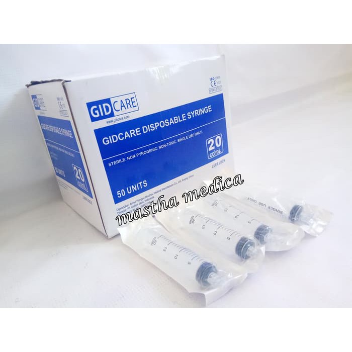 Alat Suntik Disposable Syringe Gidcare 20 cc Box Tanpa Jarum Gid Care