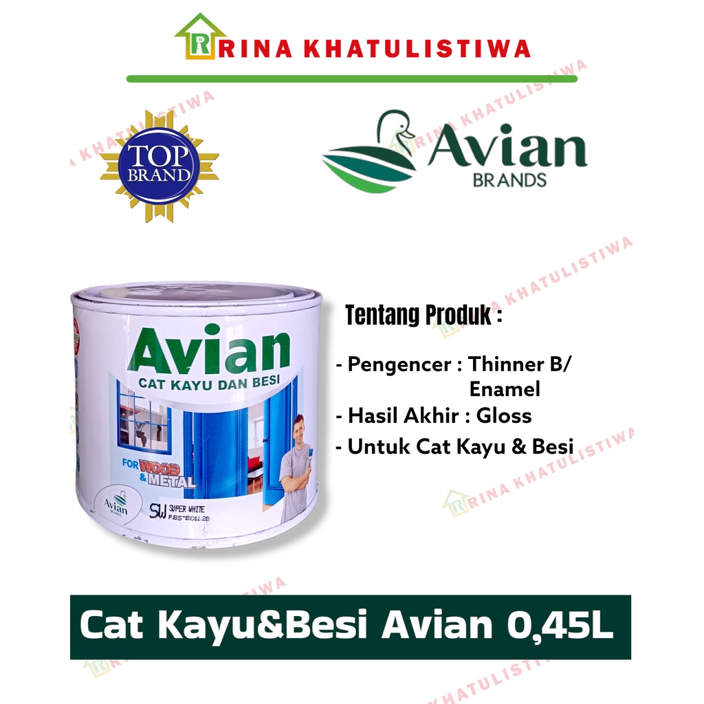 Cat Avian Kayu &amp; Besi 0,45 L | Cat Kayu &amp; Besi Avian 1/2kg | Cat Kayu &amp; Besi Avian