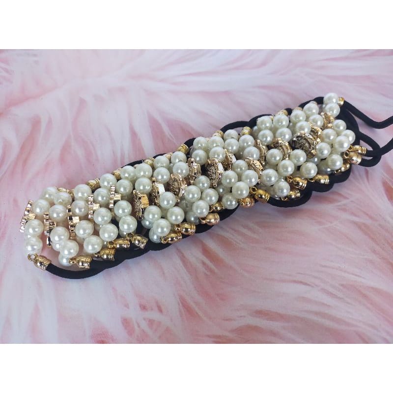 Ikat Rambut Korea Motif Mutiara Spriral Murah