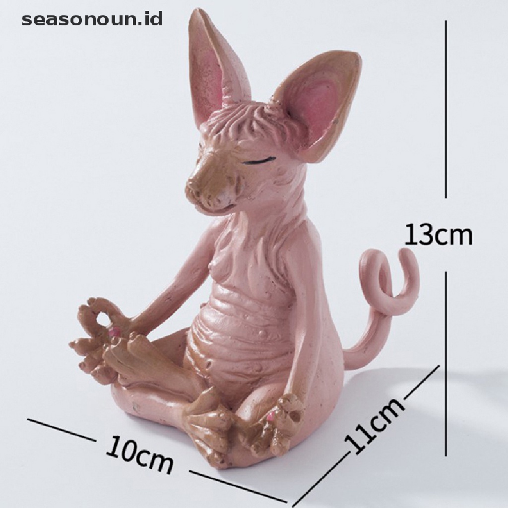 Patung Kucing Meditasi Mini Ukuran 13CM Untuk Dekorasi Desktop