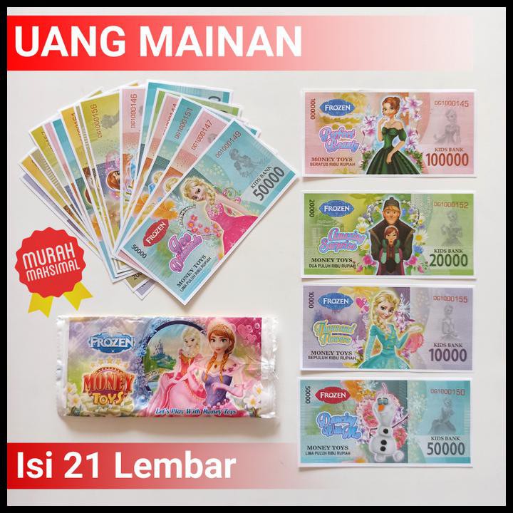 Uang Mainan Anak Karakter Isi 21 Lembar Duit-Duitan Kertas Souvenir