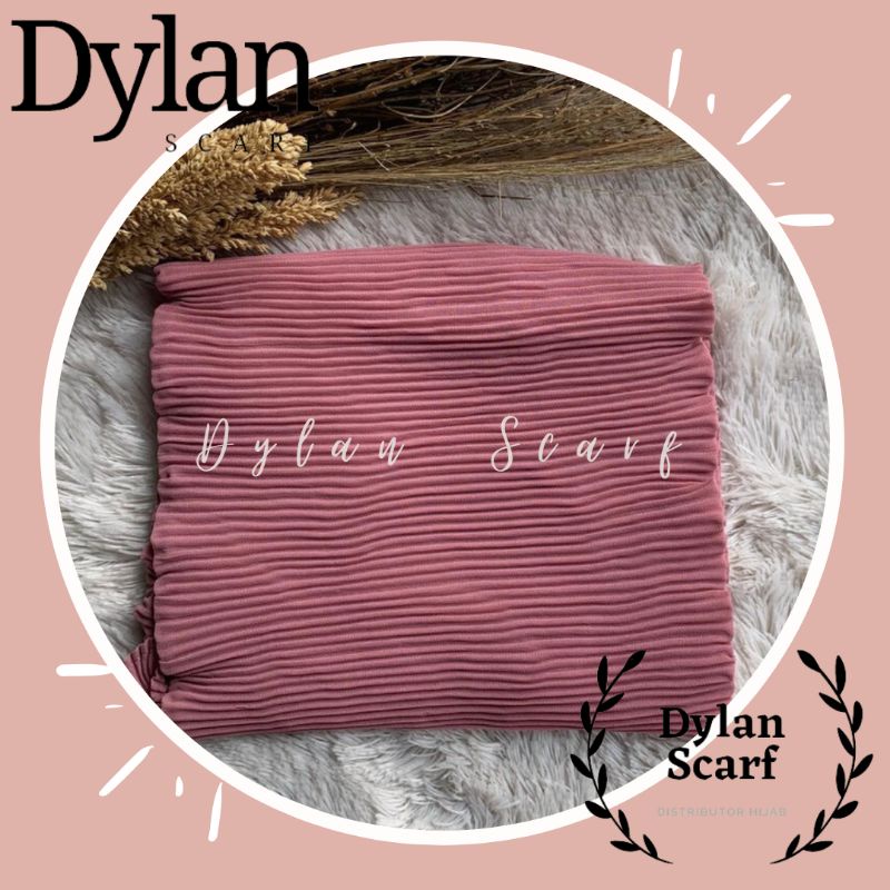 Jilbab Pashmina Plisket Ceruty Babydoll Premium Import-Dusty Pink