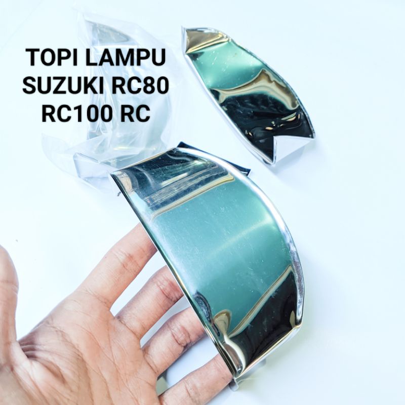 VARIASI PET TOPI LAMPU DEPAN HEADLAMP SUZUKI RC RC80 RC100 80 100 BRAVO (STAINLESS)